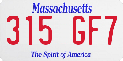 MA license plate 315GF7