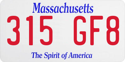MA license plate 315GF8