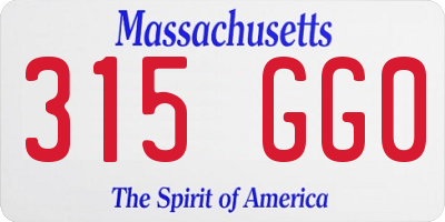 MA license plate 315GG0
