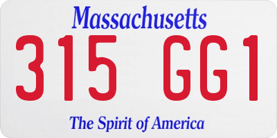 MA license plate 315GG1