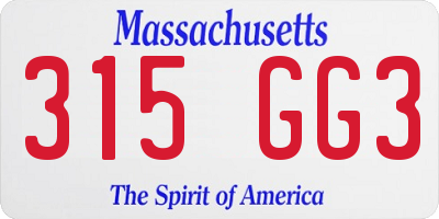 MA license plate 315GG3