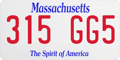 MA license plate 315GG5