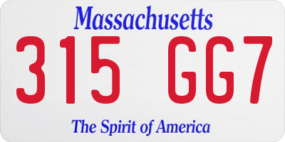 MA license plate 315GG7