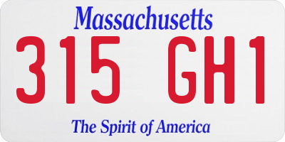 MA license plate 315GH1