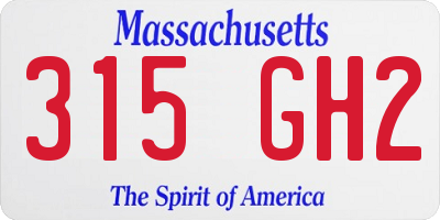 MA license plate 315GH2