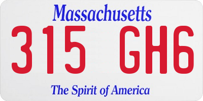MA license plate 315GH6
