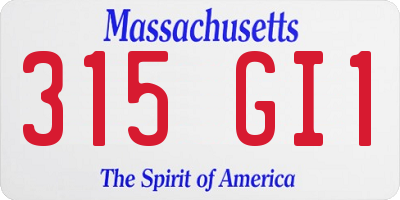 MA license plate 315GI1