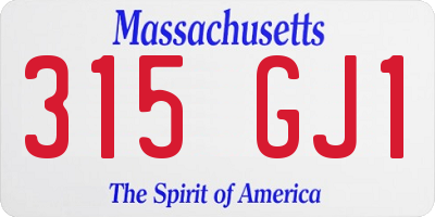 MA license plate 315GJ1