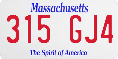 MA license plate 315GJ4