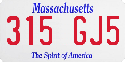 MA license plate 315GJ5