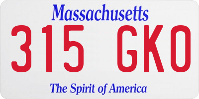 MA license plate 315GK0
