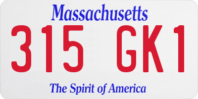 MA license plate 315GK1