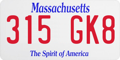 MA license plate 315GK8