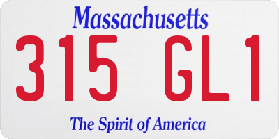 MA license plate 315GL1