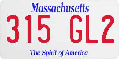 MA license plate 315GL2