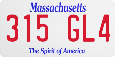 MA license plate 315GL4