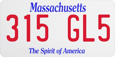 MA license plate 315GL5