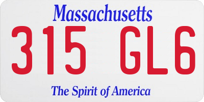 MA license plate 315GL6