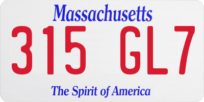 MA license plate 315GL7