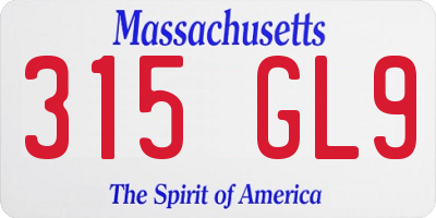 MA license plate 315GL9