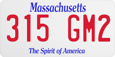 MA license plate 315GM2