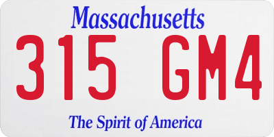 MA license plate 315GM4