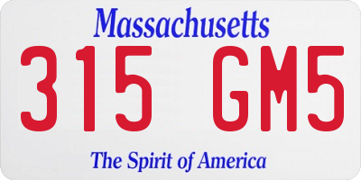 MA license plate 315GM5