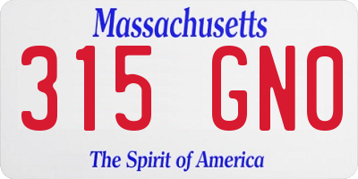 MA license plate 315GN0