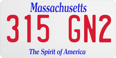 MA license plate 315GN2