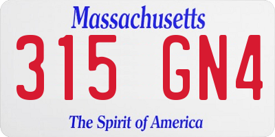 MA license plate 315GN4