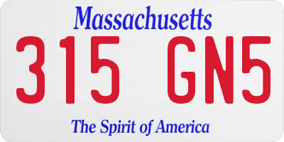 MA license plate 315GN5