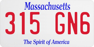 MA license plate 315GN6