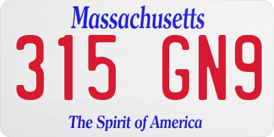 MA license plate 315GN9