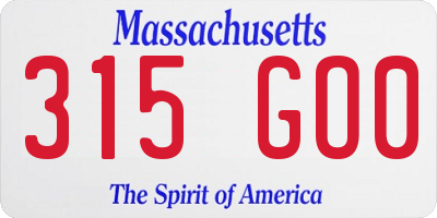 MA license plate 315GO0