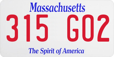 MA license plate 315GO2