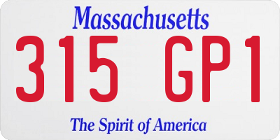MA license plate 315GP1