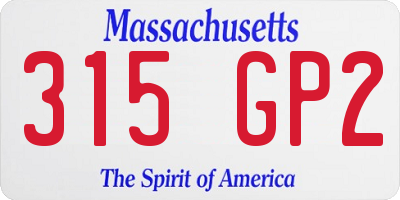 MA license plate 315GP2