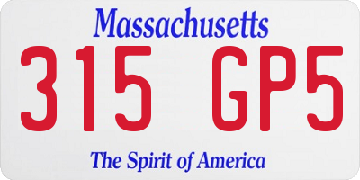 MA license plate 315GP5