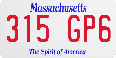 MA license plate 315GP6
