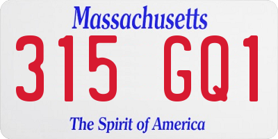 MA license plate 315GQ1