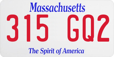 MA license plate 315GQ2