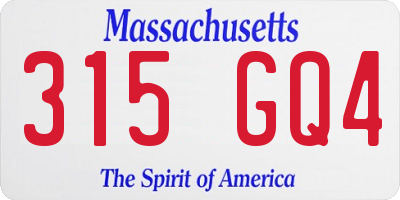 MA license plate 315GQ4