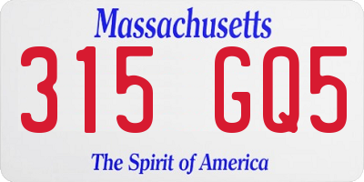 MA license plate 315GQ5
