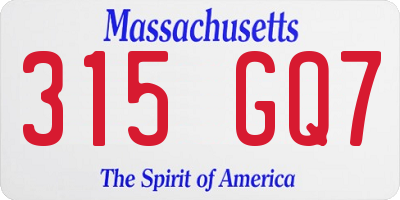 MA license plate 315GQ7