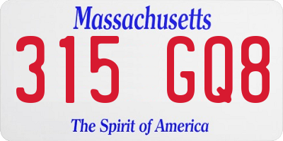MA license plate 315GQ8