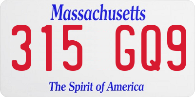 MA license plate 315GQ9