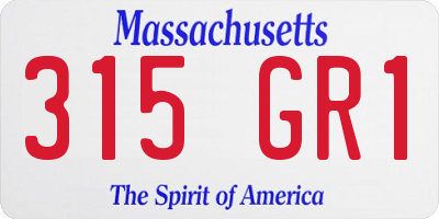 MA license plate 315GR1