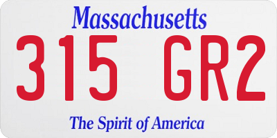 MA license plate 315GR2