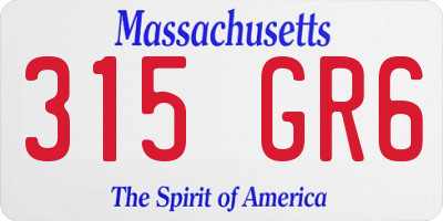 MA license plate 315GR6