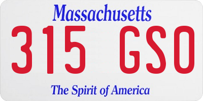 MA license plate 315GS0